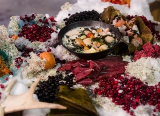 Arktik Mutfağı, Kuzey Kutup bölgesinde yaşayan Inuit, Sami ve diğer yerli halkların yüzyıllardır geliştirdiği yemek kültürünü ifade eder. Bu mutfak, zorlu iklim koşulları ve sınırlı doğal kaynaklarla şekillenmiş olup, hayatta kalmayı sağlayan pratik ve besleyici yemekleri içerir. Arktik mutfağı, sadece beslenme ihtiyacını karşılamakla kalmaz, aynı zamanda kültürel bir miras olarak nesiller boyunca aktarılır. Konulu bir haber görseli.