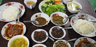Myanmar Mutfağı Myanmar, Güneydoğu Asya’nın kalbinde yer alan ve tarih boyunca farklı kültürlerin etkisi altında kalan bir ülkedir. Bu durum, Myanmar mutfağının zengin ve çeşitli bir yapıya sahip olmasını sağlamıştır. Çin, Hindistan ve Tayland mutfaklarından alınan etkiler, yemeklerde baharat, aroma ve pişirme teknikleri açısından kendini gösterir. Myanmar mutfağı, hem lezzet hem de görsellik açısından öne çıkarak kültürel bir deneyim sunar. Konulu bir haber görseli.