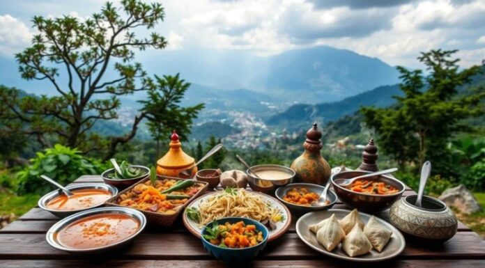Nepal Mutfağı Nepal, Himalayaların eteklerinde yer alan ve zengin kültürel çeşitliliğe sahip bir ülkedir. Bu konum, Nepal mutfağının hem Asya hem de Tibet etkilerini bir araya getirmesine olanak tanımıştır. Pirinç ve baklagillerin temel besin maddesi olduğu bu mutfakta, baharatların ustaca kullanımı yemeklerin karakterini belirler. Nepal yemekleri, hem lezzet hem de görsellik açısından öne çıkarak kültürel bir deneyim sunar. Konulu bir haber görseli.
