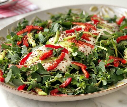 Semizotu Salatası: Yaz Sofralarının Taptaze Lezzeti Semizotu Salatası, özellikle yaz aylarında sofraları süsleyen, ferahlatıcı ve sağlıklı bir salata çeşididir. Semizotunun kendine has tadı ve kıtır dokusu, bu salatayı farklı kılan başlıca unsurlardandır. Salatanın kökeni Anadolu mutfağına dayanmakla birlikte, Akdeniz ve Orta Doğu mutfaklarında da uzun yıllardır sofralarda yer alır. Konulu bir haber görseli.