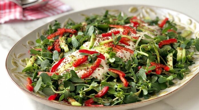 Semizotu Salatası: Yaz Sofralarının Taptaze Lezzeti Semizotu Salatası, özellikle yaz aylarında sofraları süsleyen, ferahlatıcı ve sağlıklı bir salata çeşididir. Semizotunun kendine has tadı ve kıtır dokusu, bu salatayı farklı kılan başlıca unsurlardandır. Salatanın kökeni Anadolu mutfağına dayanmakla birlikte, Akdeniz ve Orta Doğu mutfaklarında da uzun yıllardır sofralarda yer alır. Konulu bir haber görseli.