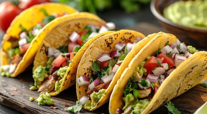 Tacos Dünyada Lezzet Rüzgarı Estiriyor Tacos, Meksika mutfağının en bilinen ve en sevilen yemeklerinden biridir. Tarihi Aztekler dönemine kadar uzanan bu yemek, mısır ekmeğinin içine konulan et, sebze ve soslarla hazırlanmıştır. Geleneksel olarak elde yenilen tacos, hem pratik hem de doyurucu bir lezzet olarak halk arasında hızla yayılmıştır. Konulu bir haber görseli.